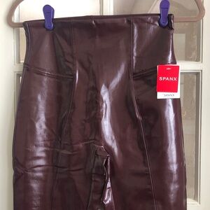 NWT SPANX Ruby Faux Patent Leather Leggings